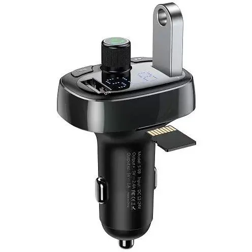 FM трансмітер Bluetooth модулятор Baseus S-09 2USB CCALL-TM01 чорний - фото 5