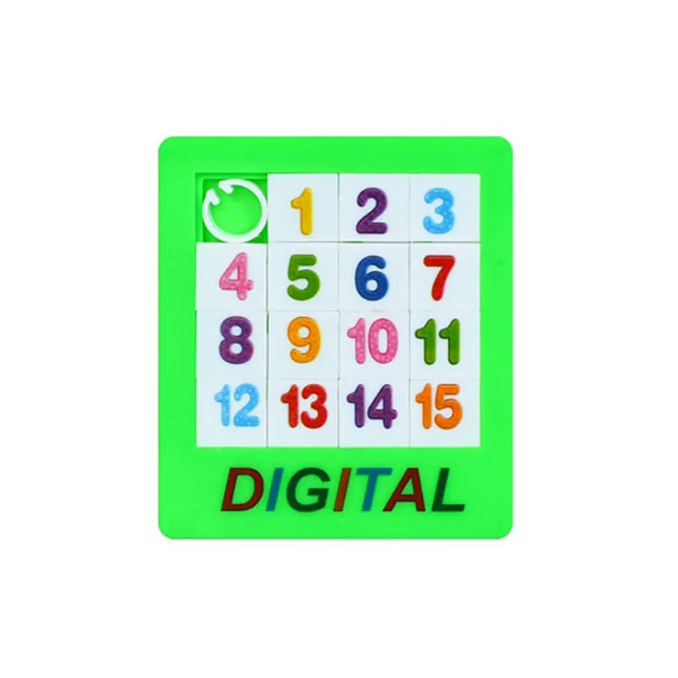 Логічна гра "П'ятнашки" Bambi 1376-B(Green) від 1 до 15 зелений