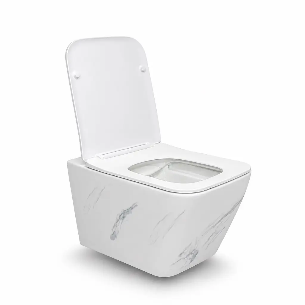 Підвісний безободковий унітаз VBI Caprera Tornado 52x36 см marble nature VBI-020304 - фото 3