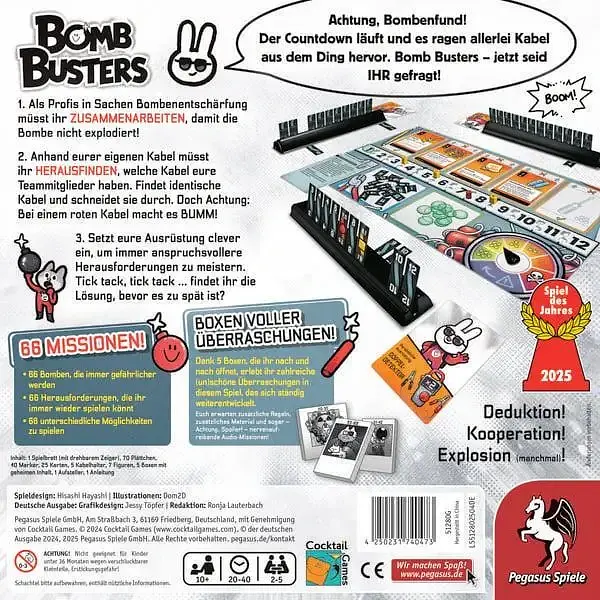 Кооперативна настільна гра Bomb Busters від Pegasus Spiele для дорослих дітей компанії Бомбастери німецькою мовою (SKU-163) - фото 4