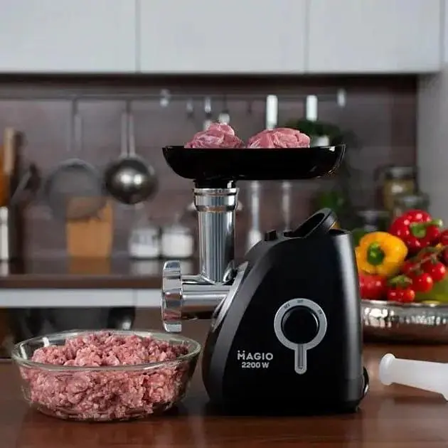 Электрическая мясорубка Magio MG-270 2 решетки 2200 Вт Черная - фото 5