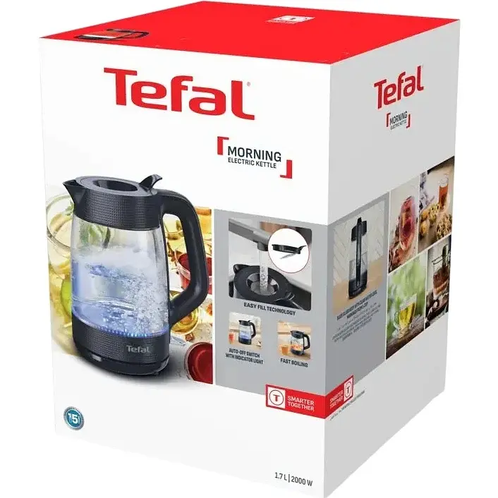 Чайник електричний Tefal Morning Glass Kettle 1.7 л чорний (KO2G08E0) - фото 11