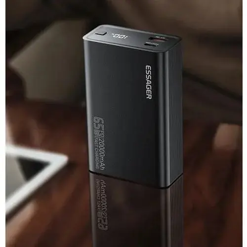 Зовнішній акумулятор Essager EDY65-LD01-Z для ноутбуків 20000 mAh 65W (EDY65-LD01-Z) - фото 4