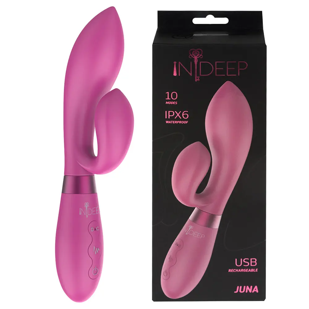 Вибратор-кролик Indeep Juna 21.5 см розовый - фото 4