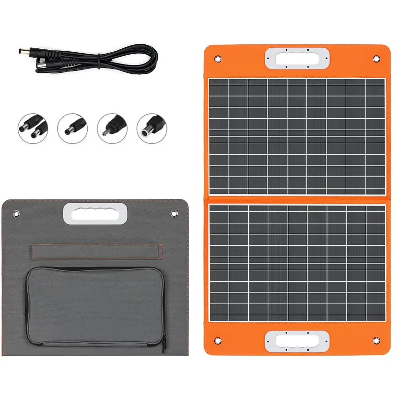 Сонячна панель портативна TSP-18V-60W Monocrystalline PD45W+QC3.0 (1USB-A/1C) Black Epik teh0029317 - фото 2