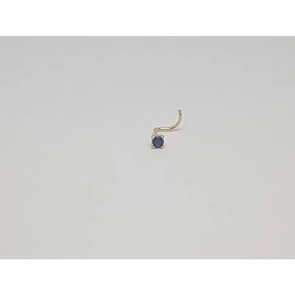 Золота сережка-пірсинг Dear в ніс Dear з фіанітом. 1017.1 Синій - фото 3