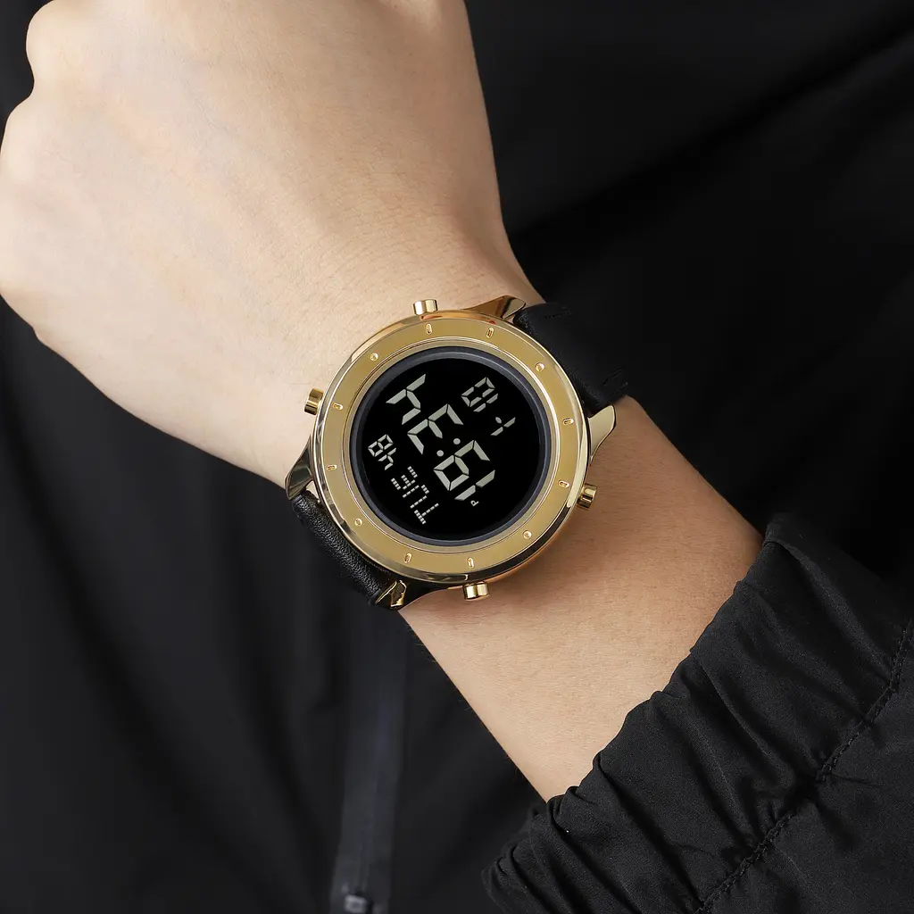 Наручний годинник чоловічий 1864LGDBK Gold-Black Leather Skmei acs0030523 - фото 4