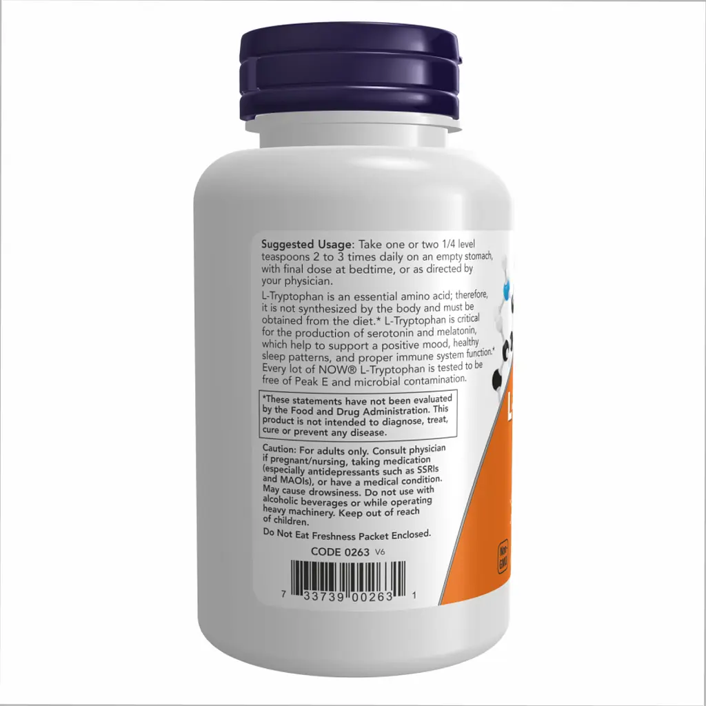 Амінокислота Now L-Tryptophan Powder 57 г - фото 3