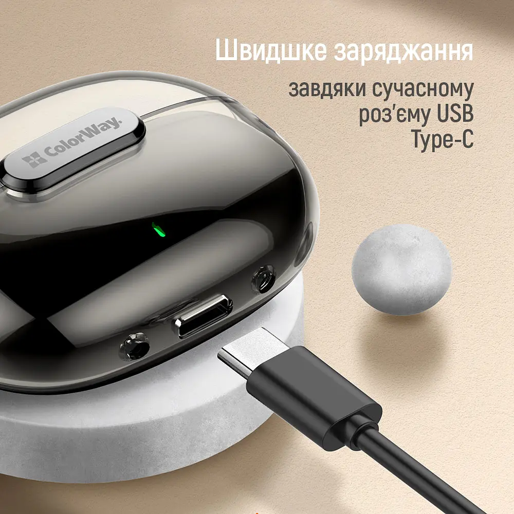 Навушники ColorWay Slim TWS-2 Earbuds Black - фото 13