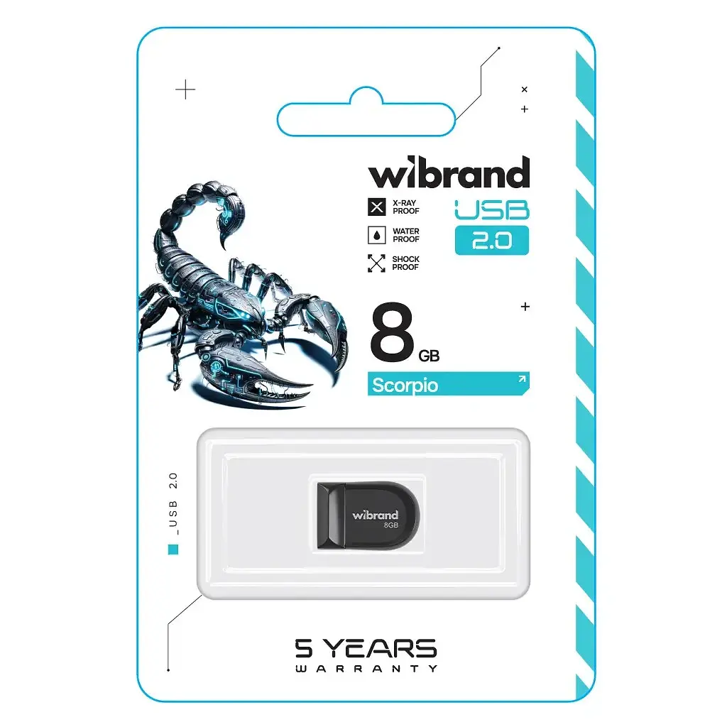 USB флеш накопитель Wibrand 8GB Scorpio Black USB 2.0 (WI2.0/SC8M3B) - фото 2
