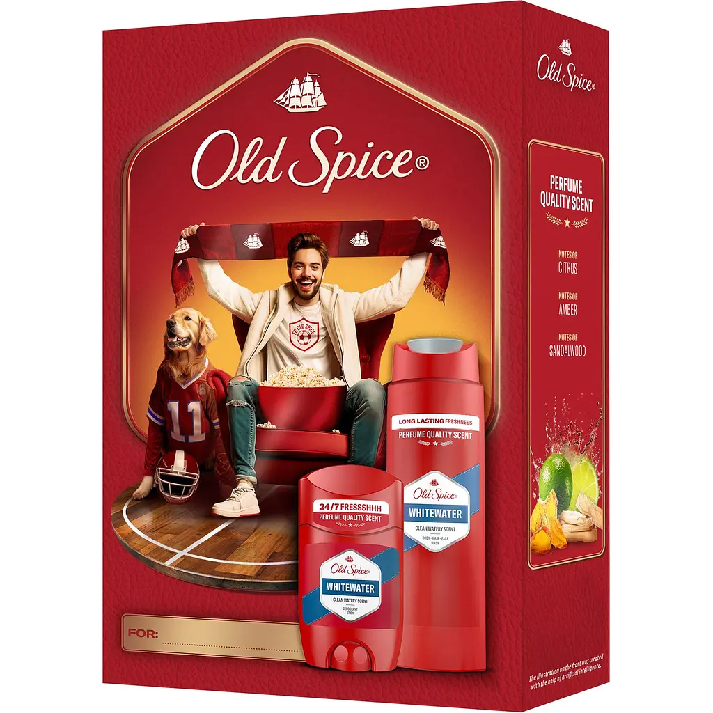 Подарочный набор Old Spice Sports Fan Whitewater: дезодорант-стик 50 мл + гель для душа 3-в-1, 250 мл - фото 2