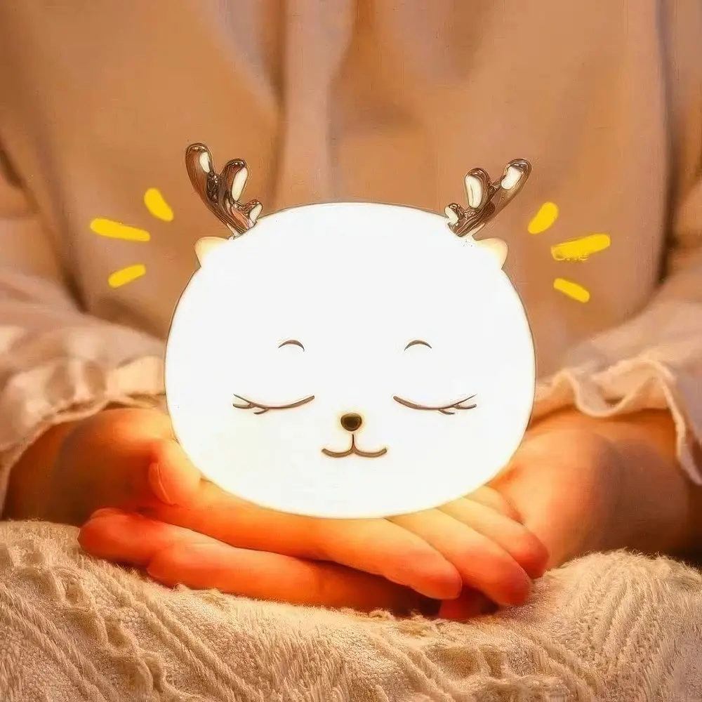 Нічник дитячий силіконовий Олень на акумуляторі Cute Deer Silicone Night Light - фото 2