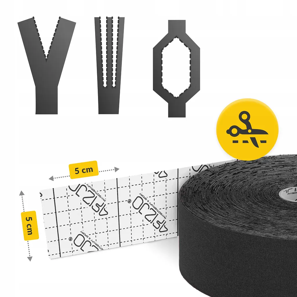 Стрічка кінезіологічна (кінезіо тейп) 4FIZJO 5 см x 31 м Black (P-5905973405522) - фото 9