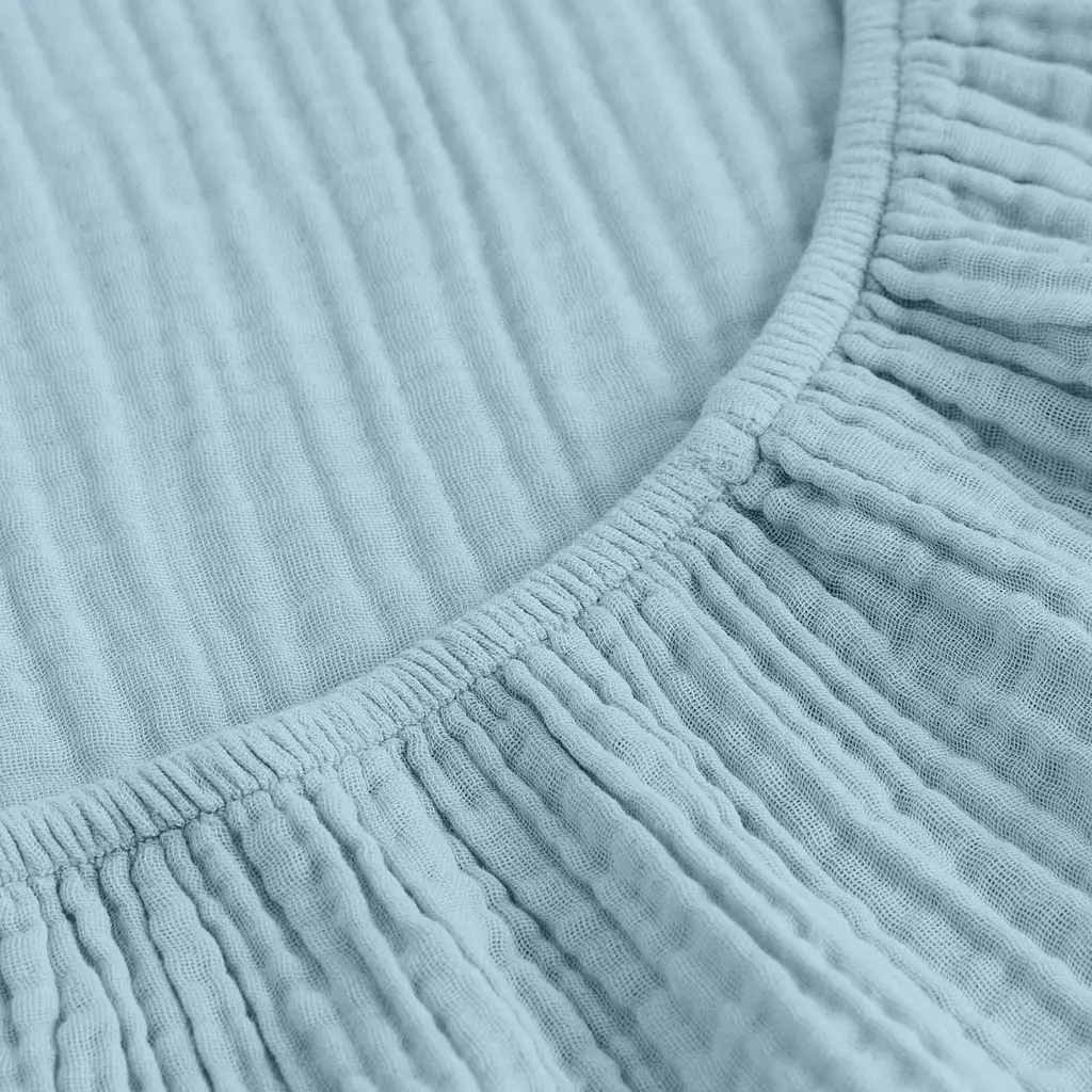 Простирадло на резинці муслін Cosas Aquamarine 200х200х20 см (37Muslin_LightBlue_200x200x20) - фото 4