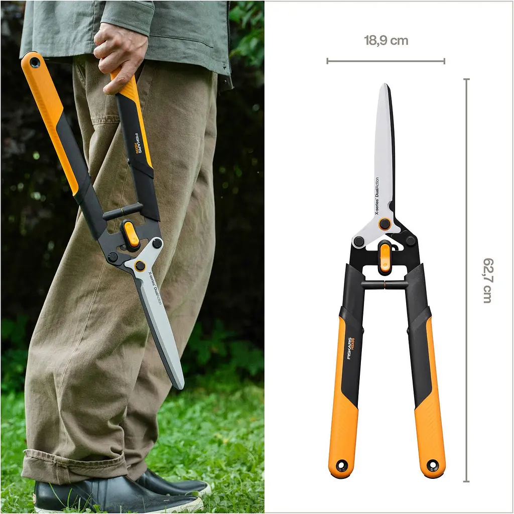 Ножиці для живоплоту Fiskars X-Series DualAction HSX96 (1080134) - фото 5