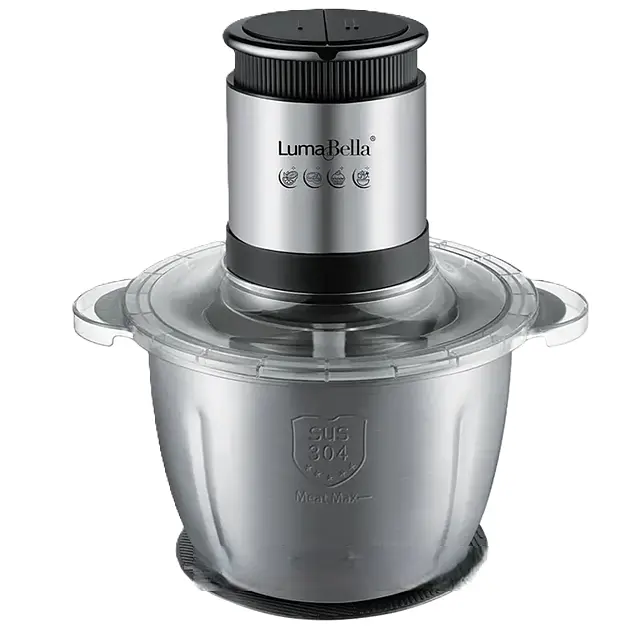 Электрический кухонный измельчитель-блендер Luma Bella LB-56014 с двумя чашами 3 л и 0,6 л для мяса и овощей 1000 Вт. - фото 3