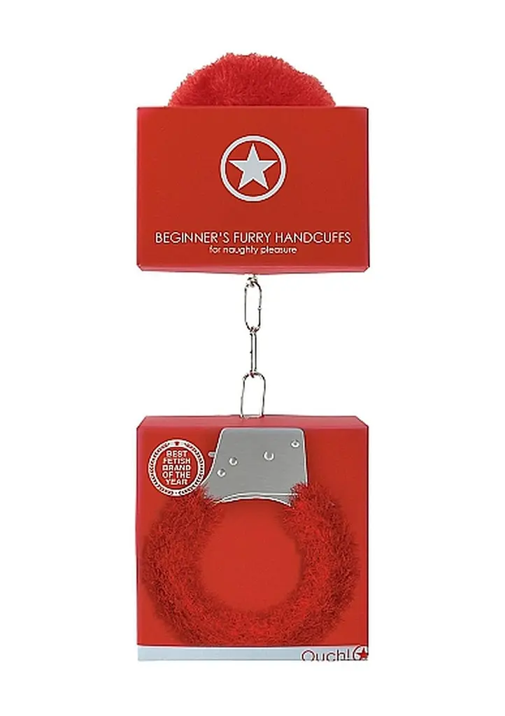 Наручники Beginners Handcuffs Furry - Red Ouch! 36-OU002RED 101708 - фото 6