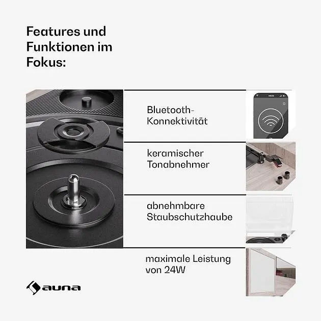 Проигрыватель винила Auna TT-Play2x10W BT RCA-Out (10045082) - фото 4