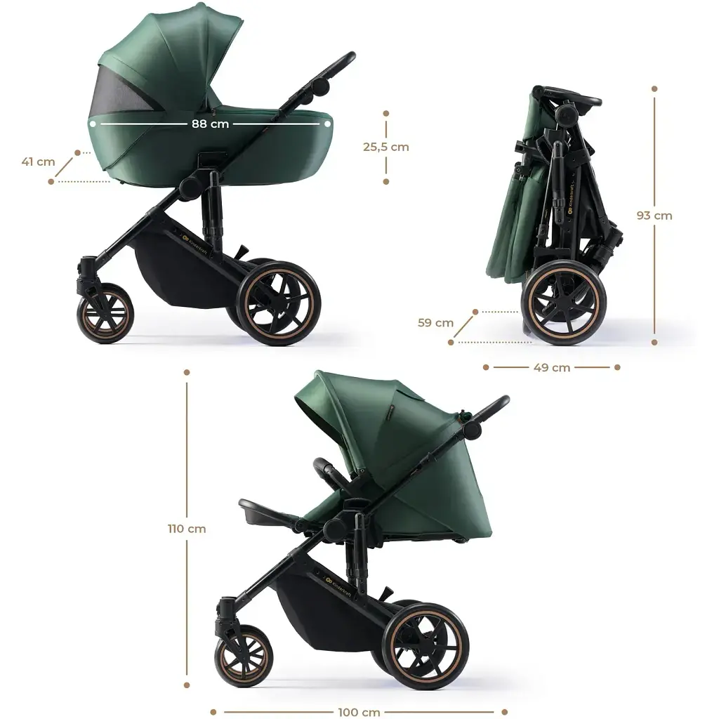 Універсальна коляска 2 в 1 Kinderkraft Prime 2 Dark Green (KSPRIM02GRE2000) - фото 6