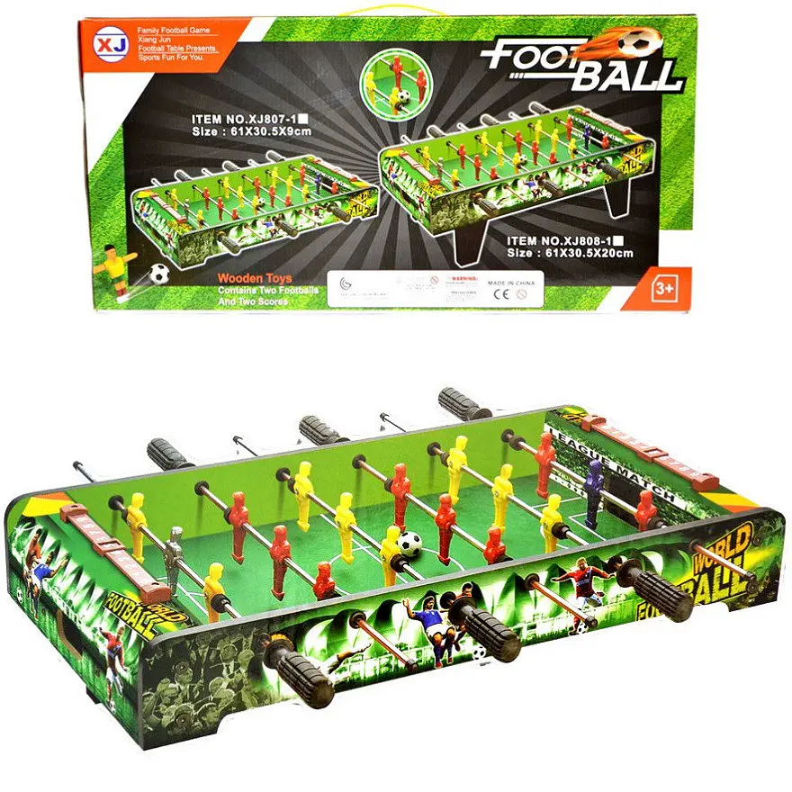 Ігровий стіл настільний футбол на штангах дерев'яний 61×31×9 см, 18 футболістів, настільна спортивна гра - фото 2