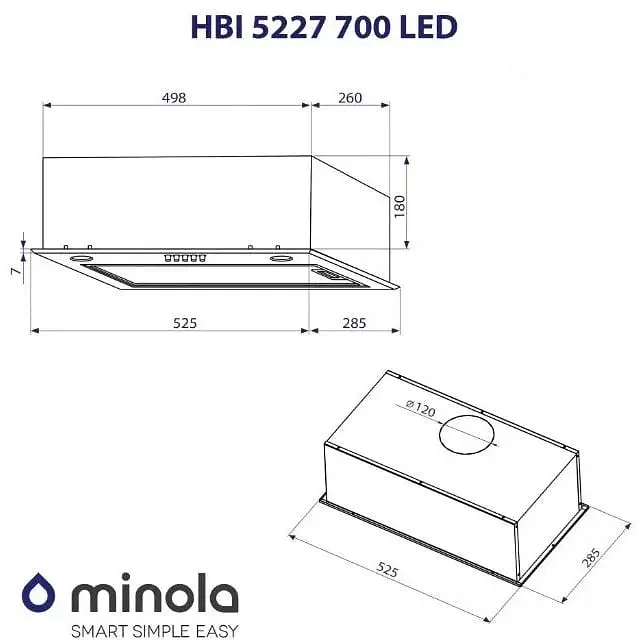 Витяжка вбудована Minola HBI 5227 IV 700 LED - фото 9