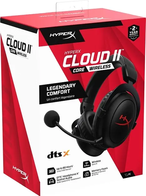 Навушники HyperX з мікрофоном Cloud II Core Wireless Black (6Y2G8AA) - фото 8