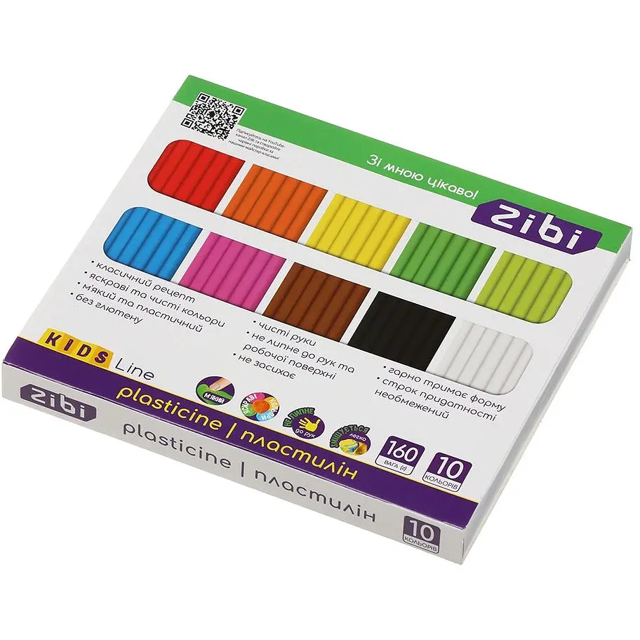 Пластилин ZiBi Kids Line 10 цветов 160 г (ZB.6273) - фото 2
