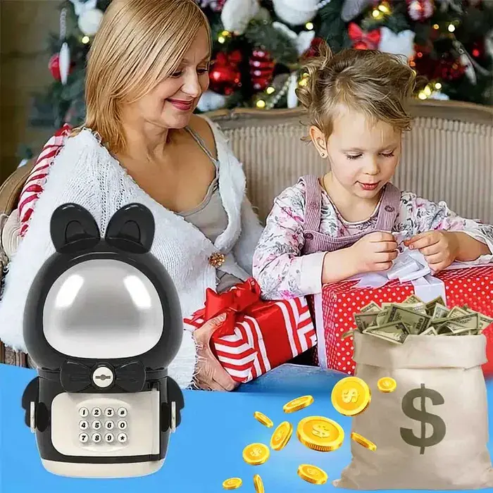 Дитяча електронна Скарбничка Сейф Космонавт із кодовим замком Little Space Rabbit Piggy Bank - фото 5