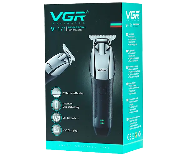 Машинка для стрижки волосся VGR V-171 бездротова з USB зарядкою 5 W чорна (24325-V-171_363) - фото 5