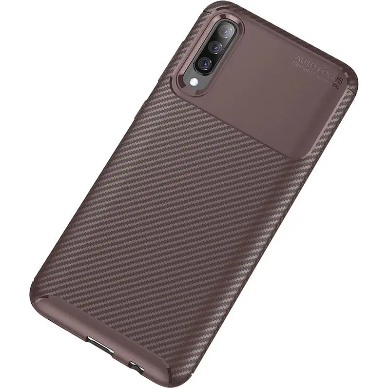 Чохол-накладка Toto TPU Carbon Fiber 1.5 mm Case Samsung Galaxy A70 Coffee - фото 2