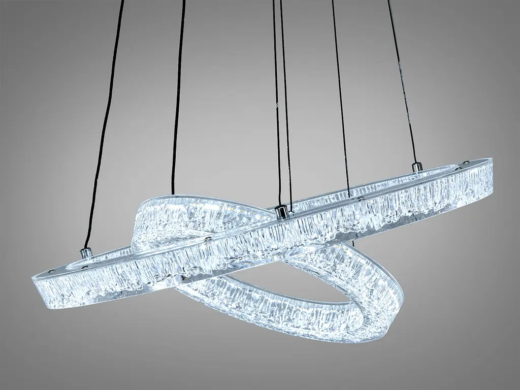 Сучасна підвісна LED люстра Diasha 1712/500+300ABK для спальні та вітальні, чорна, 2 кільця, 54 W, освітлення 10-16 м2 - фото 3