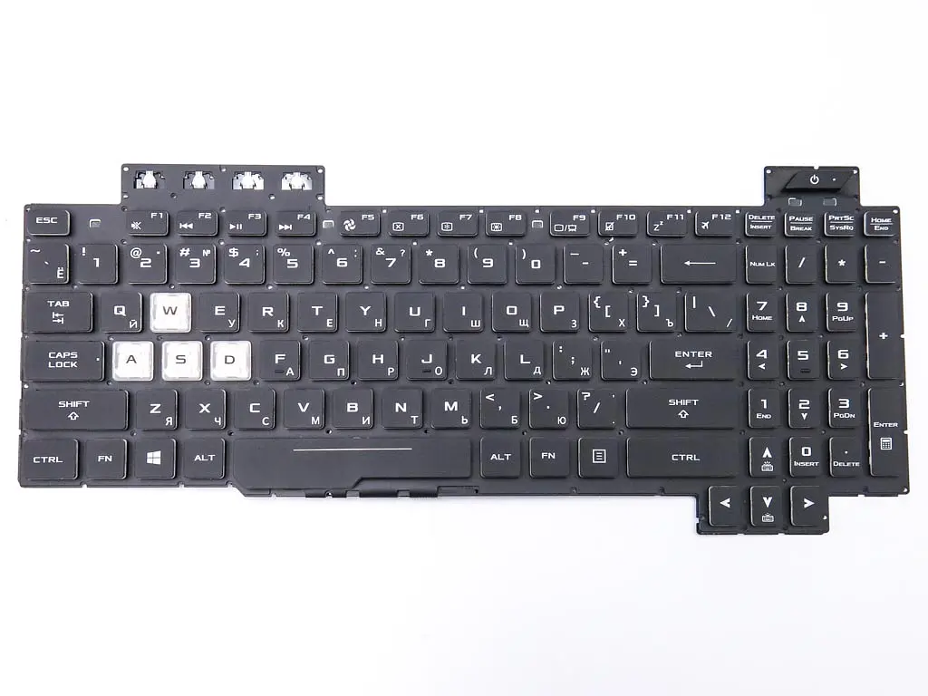 Клавіатура для ASUS TUF Gaming FX504, FX504GD, FX504GE, FX504GM ,FX80, FX80GM (RU Black без рамки з підсвічуванням) - фото 3