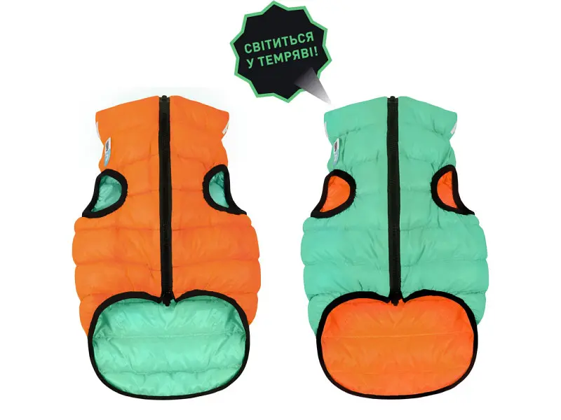Курточка для животных Airy Vest Lumi двусторонняя L 55 мятно-оранжевая (2293) - фото 2