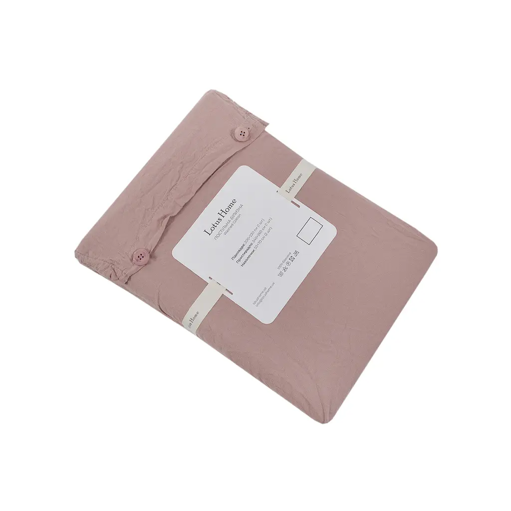 Постельное белье Lotus Home Washed cotton - Kansas пудровый евро - фото 5