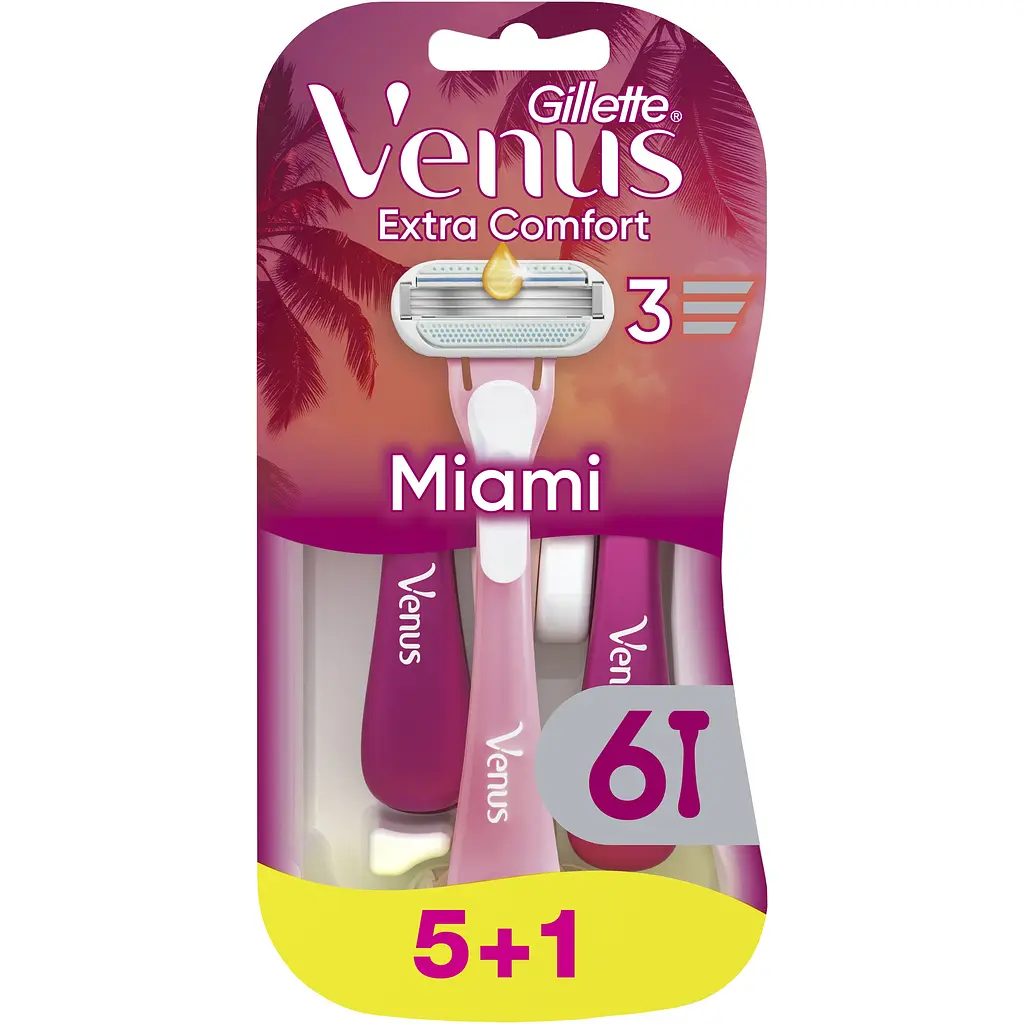 Одноразові станки для гоління (бритви) жіночі Venus Smooth Miami 6 шт.