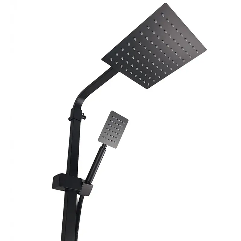 Душова система Wezer PRO16-02-BLACK, вилив - перемикач на лійку, 3-функції, чорний, Чорний матовий - фото 3