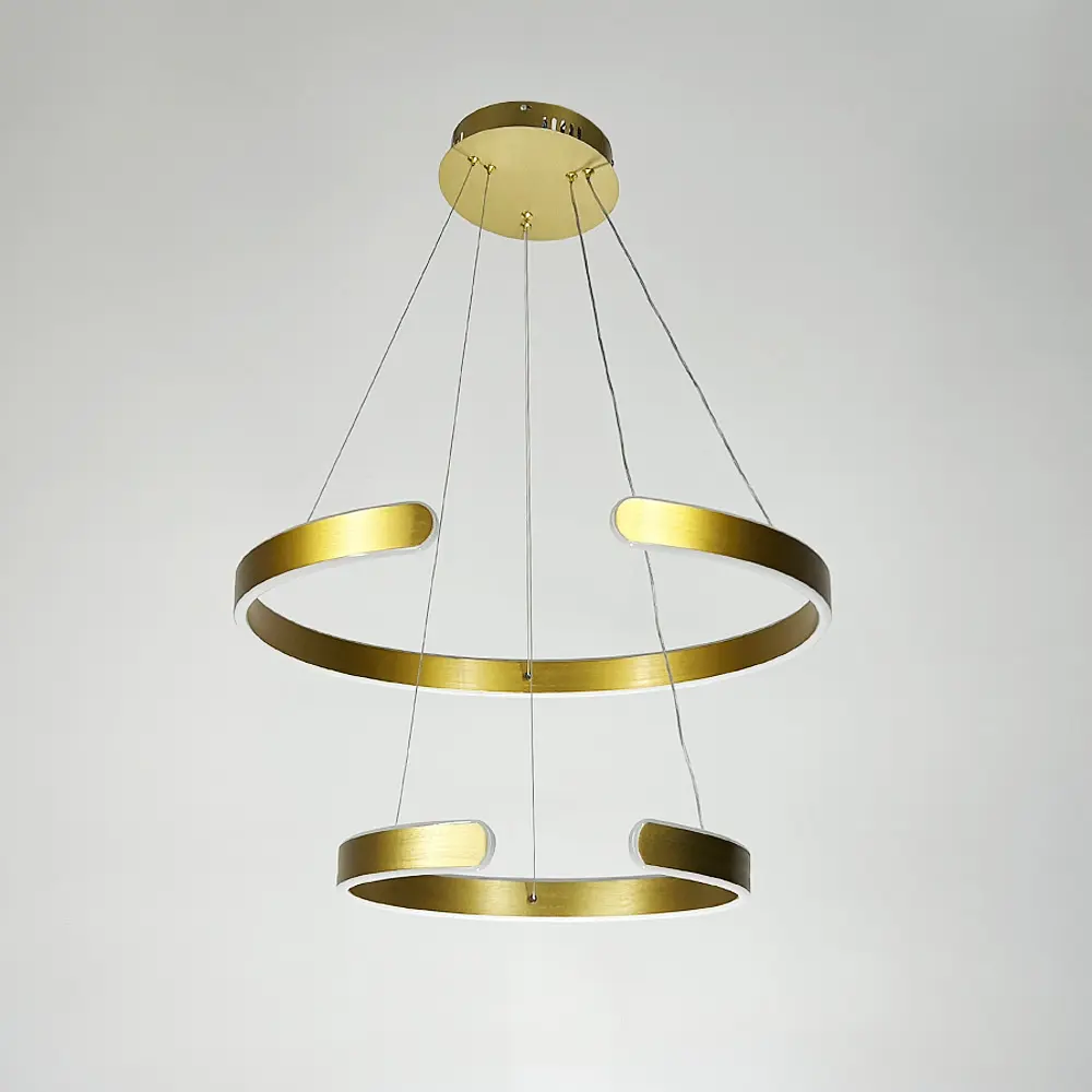 Подвесная люстра в золотом двухъярусном корпусе 40+60 см Line F | Ст. 311C-600+400 GD - фото 6