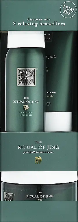 Женский косметический набор Rituals Ritual of Jing Trial Set: гель-пена для душа 50 мл + скраб для тела 125 г + крем для тела 70 мл - фото 2