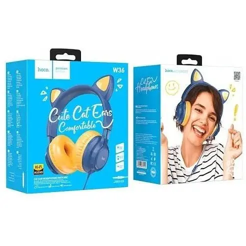 Навушники Hoco Cat ear headphones with mic W36 рожеві 6931474770394 - фото 10