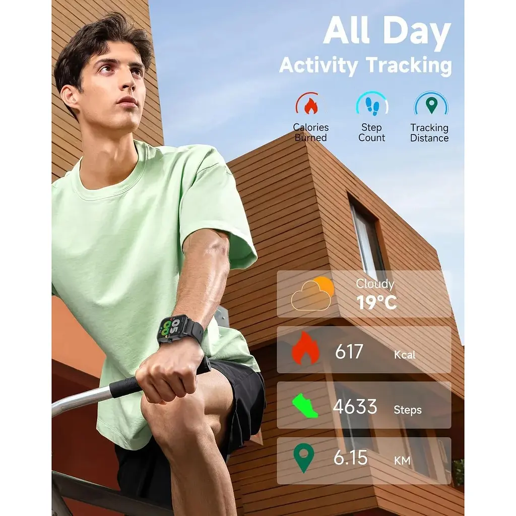 Розумний годинник Amzhero Fitness з Alexa для жінок та чоловіків - фото 2