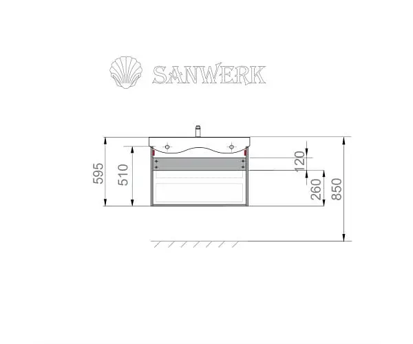 Тумба Sanwerk з умивальником "АЛЕССА AIR IDEA" 100 см, біла (MV0000898) - фото 4