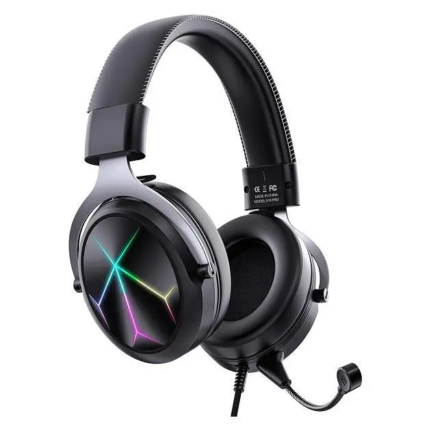 Дротова ігрова гарнітура Onikuma Gaming with LED X10 Pro, USB, 3.5mm, 2.1m, black - фото 4