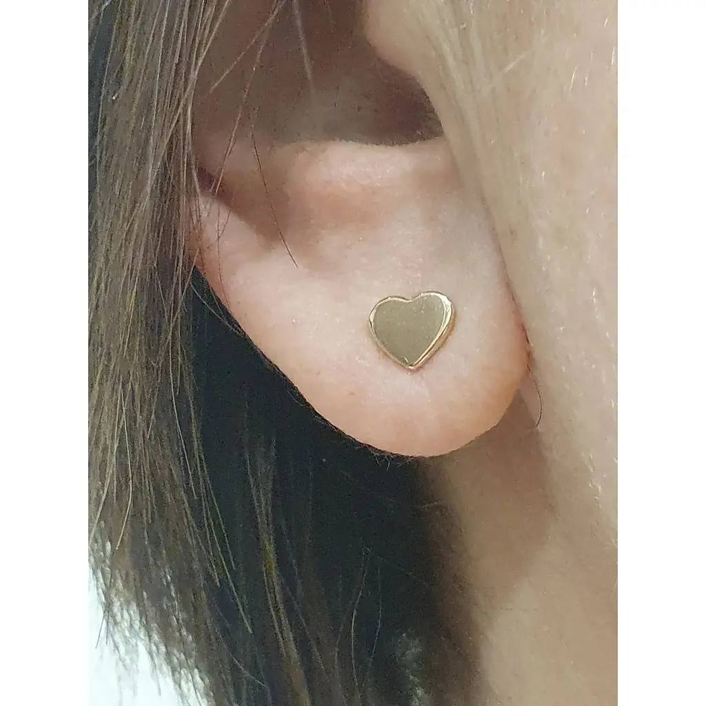 Золотая моносерьга-пуссета Ювелирное производство А. Долина Сердечко.220993/1 - фото 2