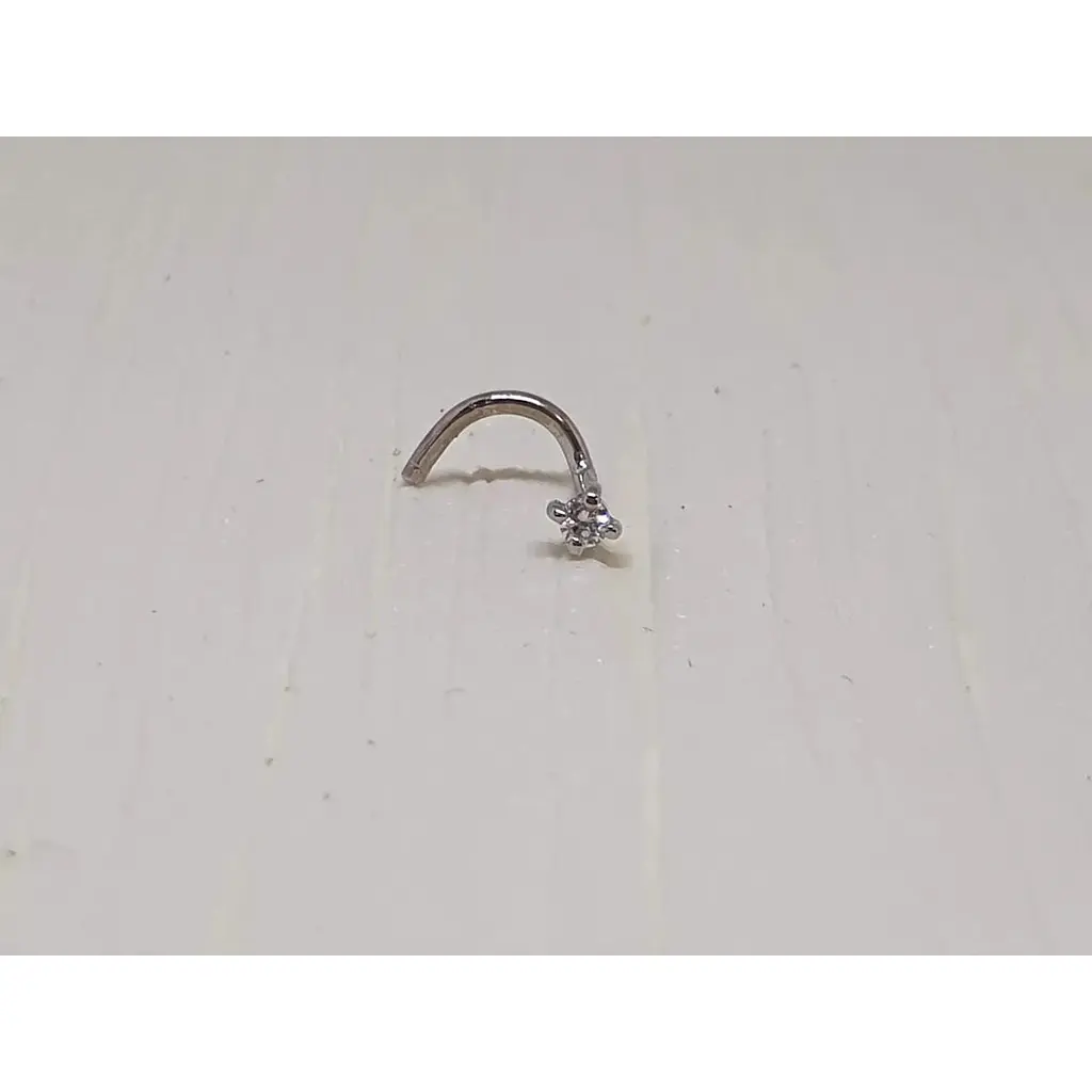 Золотая серьга-пирсинг Астор в нос с бриллиантом. 1122121Р_Б/3 - фото 2