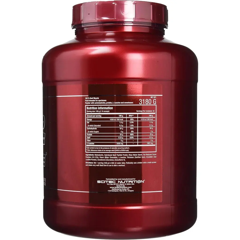 Гейнер Scitec Nutrition Beef Muscle Rich Chocolate 3180 г - фото 3