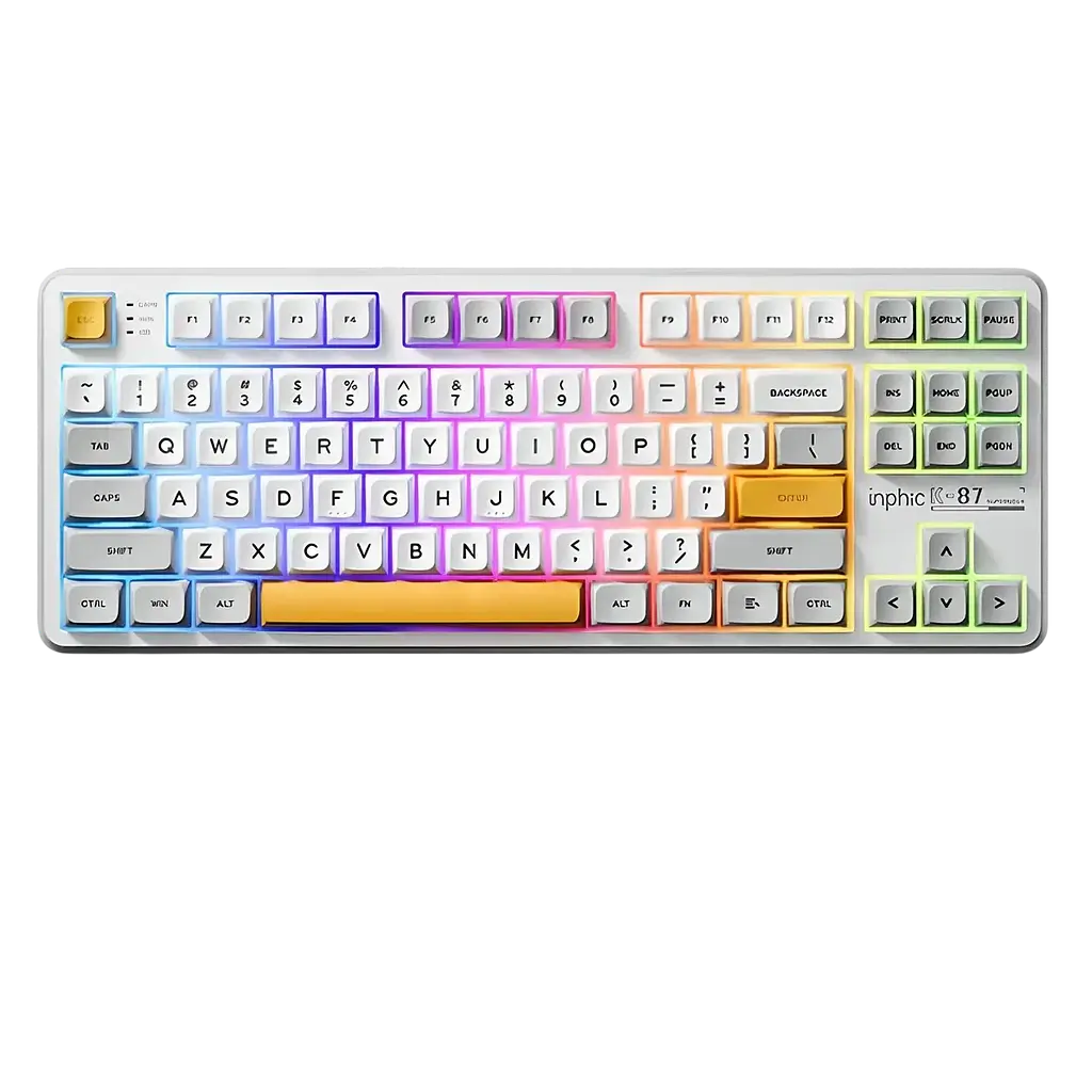 Клавіатура INPHIC K87 Black-Gold Switch White - фото 2
