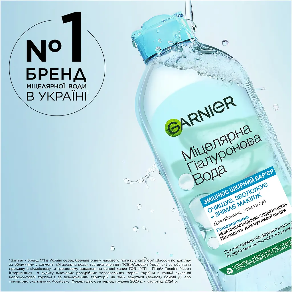 Міцелярна гіалуронова вода Garnier Skin Naturals Алое 400 мл (C6518802) - фото 9
