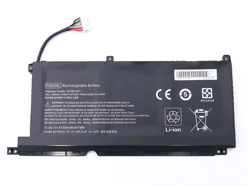 Акумулятор PG03XL для ноутбука HP Spectre x360 15-AP, Pavilion Gaming 15-DK (11.4V 4150 mAh 47Wh) - фото 2