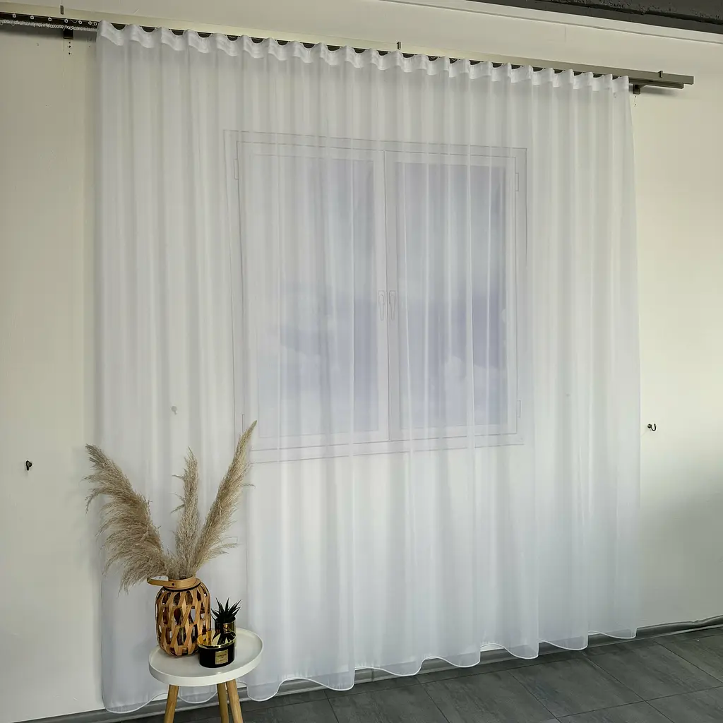 Турецький тюль креп з люрексом білий 300х270, тасьма ALBO pbe0052340 - фото 10