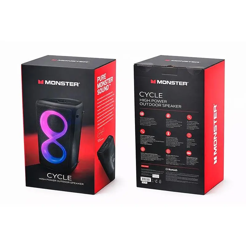 Акустика-караоке Monster Cycle (with 2 microphones) M175 (MS22138) BT5.3, 80/160W, USB/AUX/TF, 4-8h - фото 2